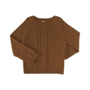 Pepa London Girls  Chunky Cable Knit Alpaca-Blend Jumper, Brown